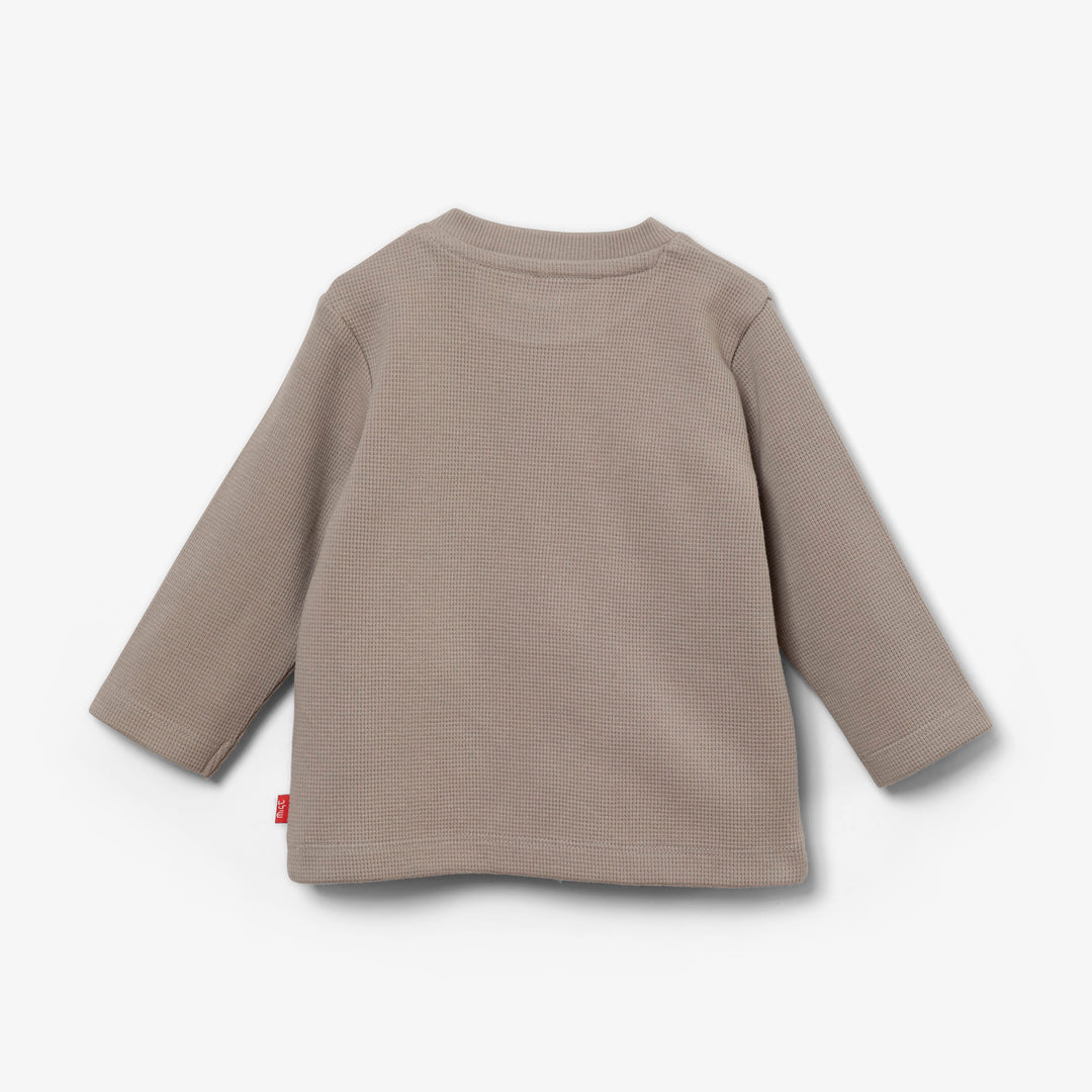 חולצת וופל ארוכה צבע מוקה