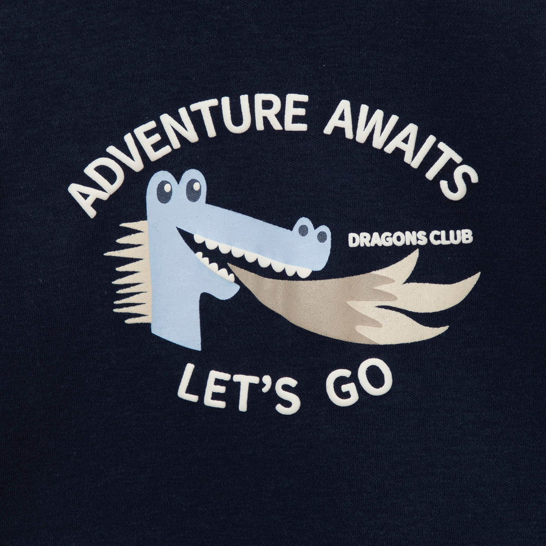 חולצה כחולה ארוכה עם הדפס