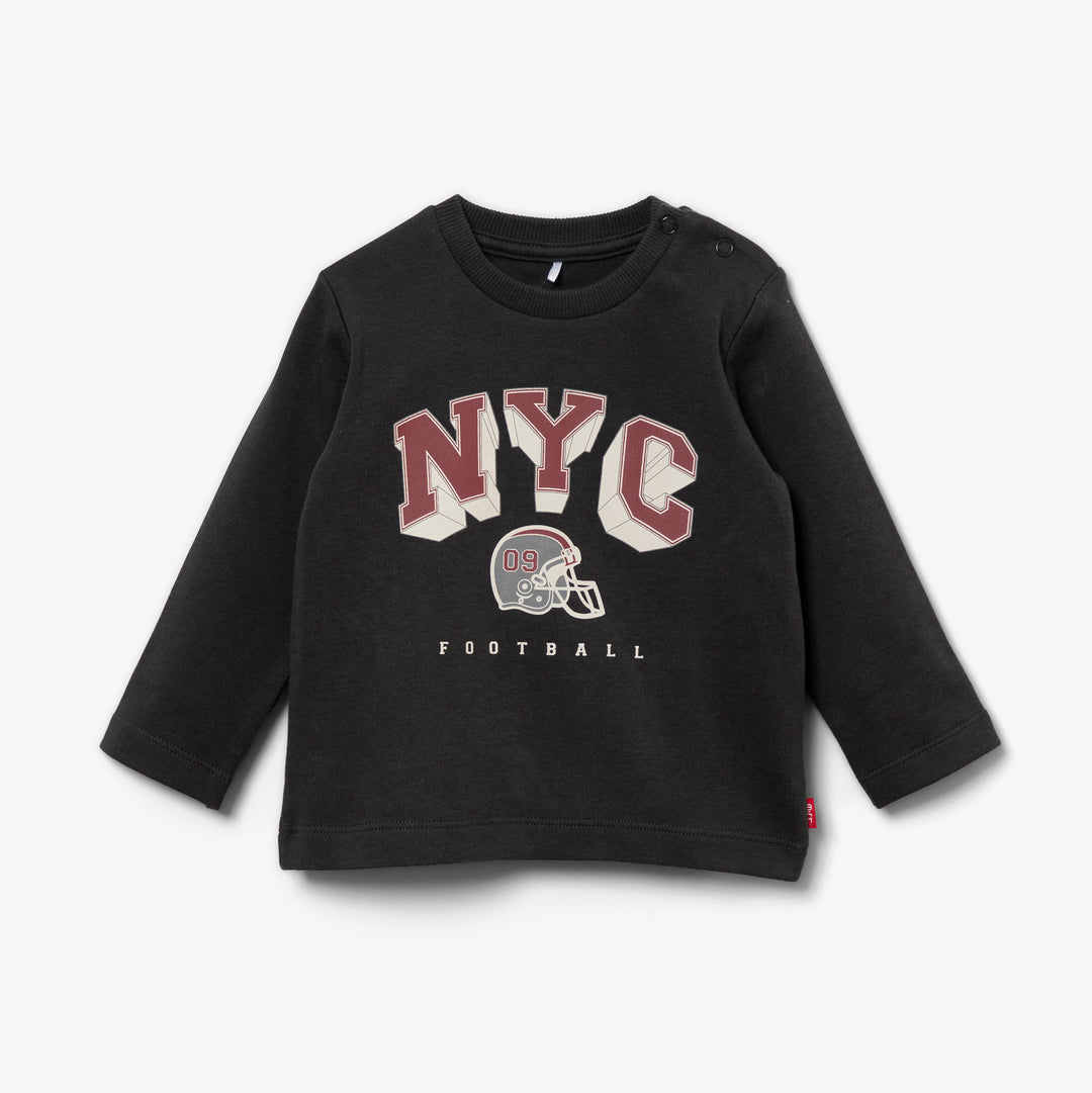 חולצה אפורה ארוכה עם הדפס