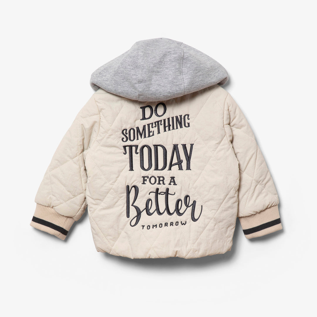 ז'קט קווילט מרופד צבע אבן