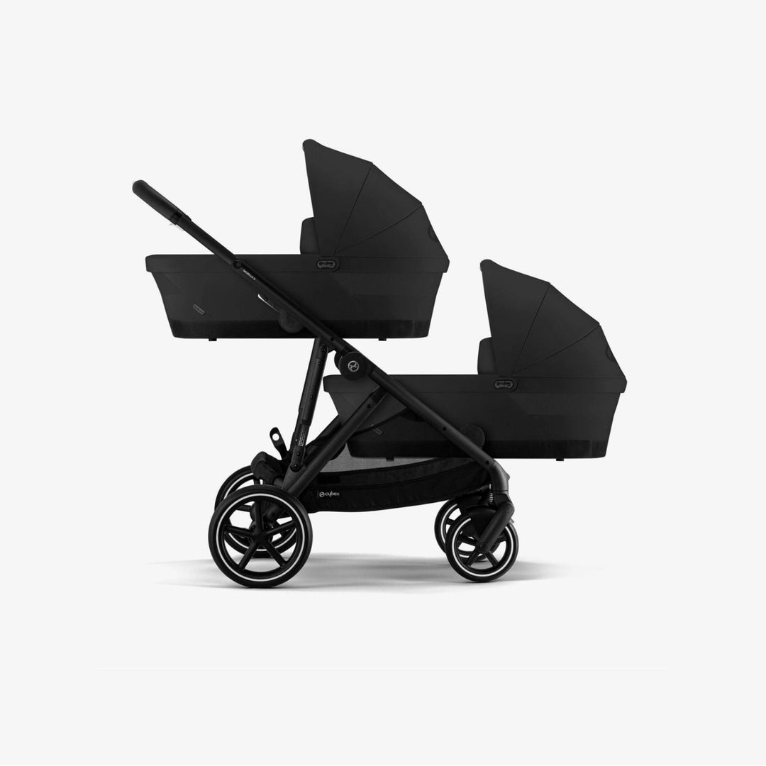 עגלה גאזל 2 שחור קומפלט תאומים