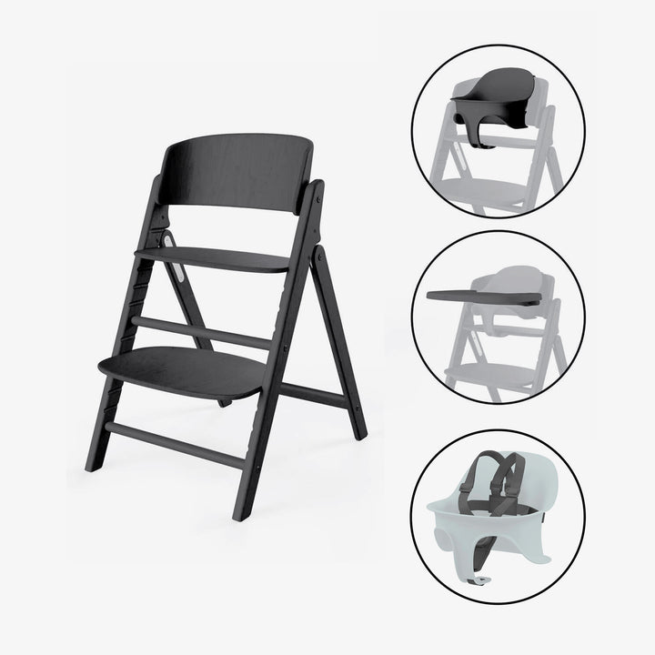 כסא אוכל שחור Click&Fold