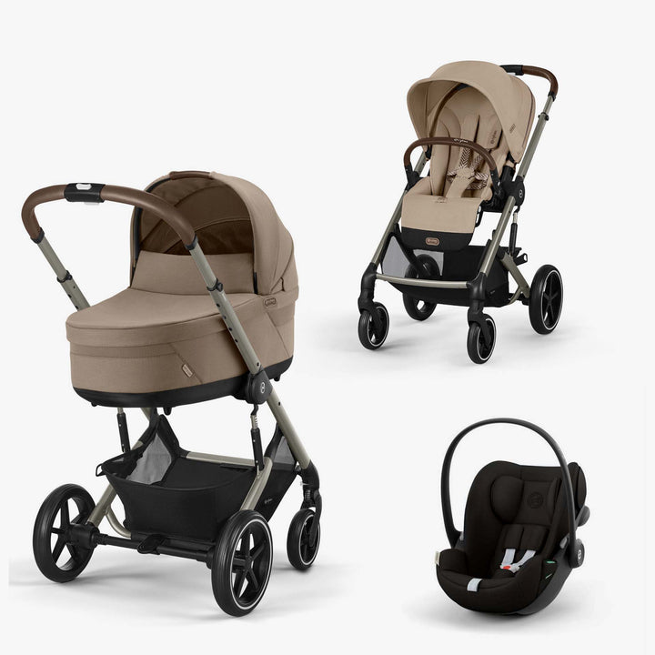 עגלת בליוס 5 TS בז' + סל קל קלאוד G+ מתאמים