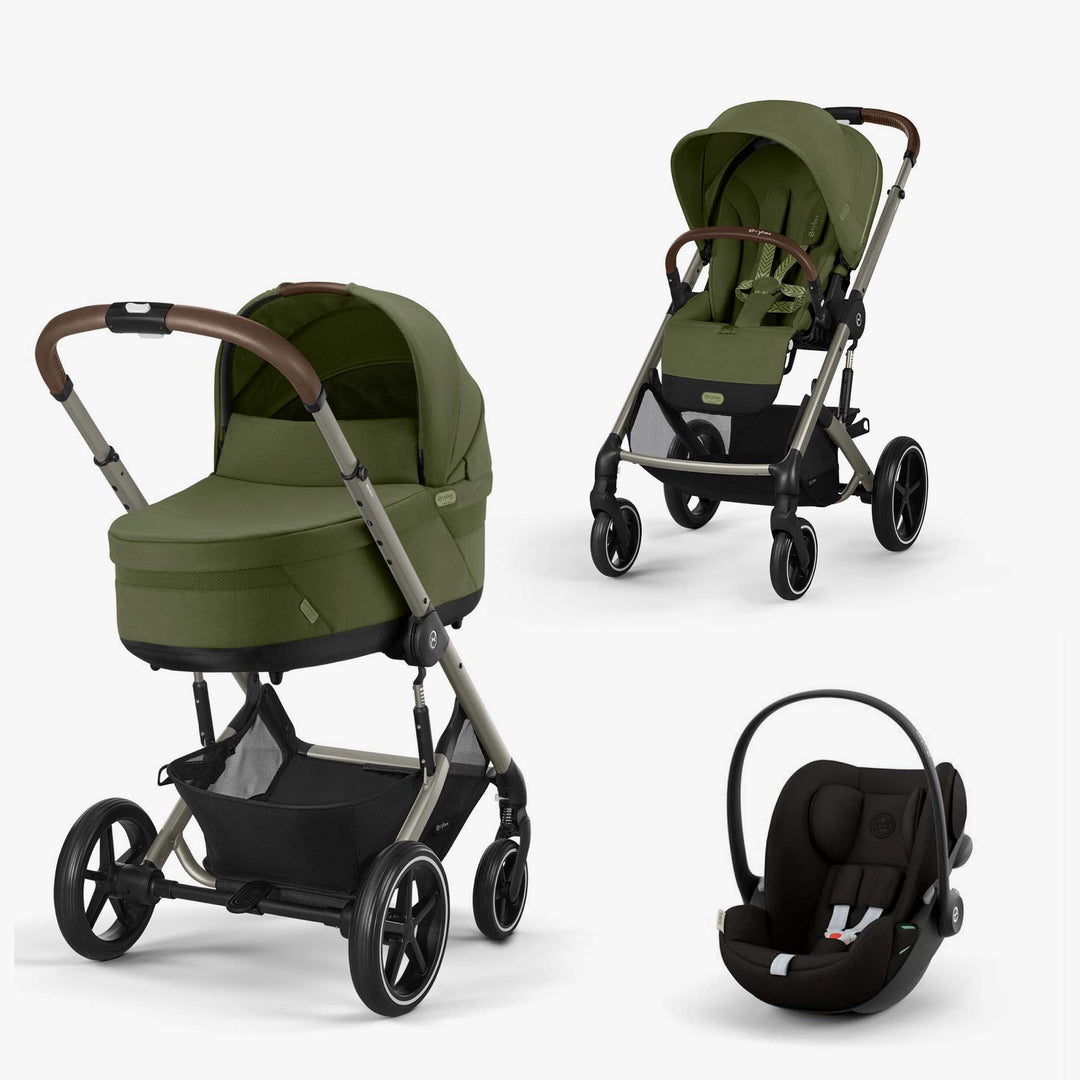 עגלת בליוס 5 TS ירוק + סל קל קלאוד G+ מתאמים