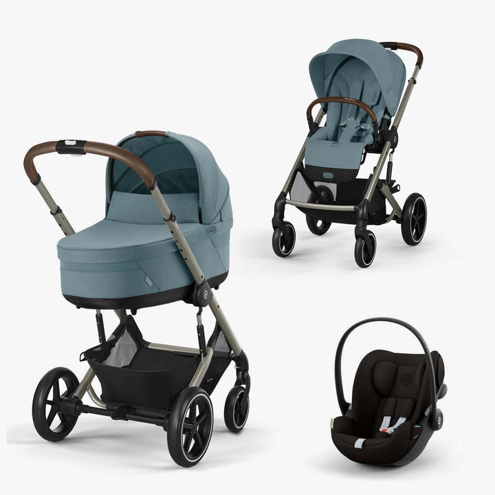 עגלת בליוס 5 TS כחול + סל קל קלאוד G+ מתאמים