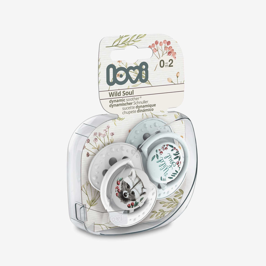 זוג מוצצי סיליקון טבע פראי 0-2 כחול