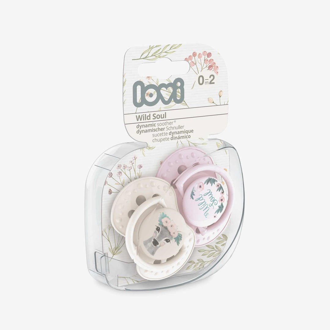 זוג מוצצי סיליקון טבע פראי 0-2 ורוד