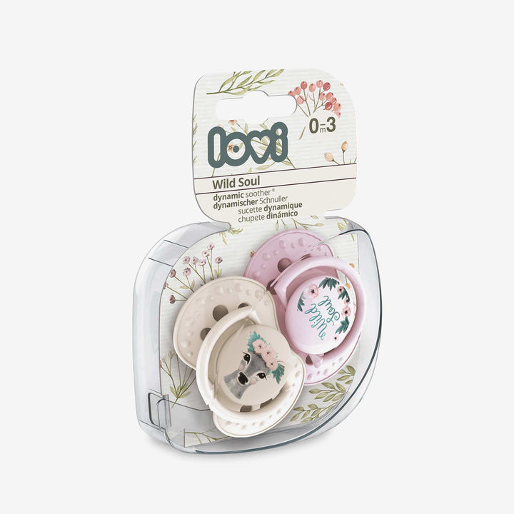 זוג מוצצי סיליקון טבע פראי 0-3 ורוד