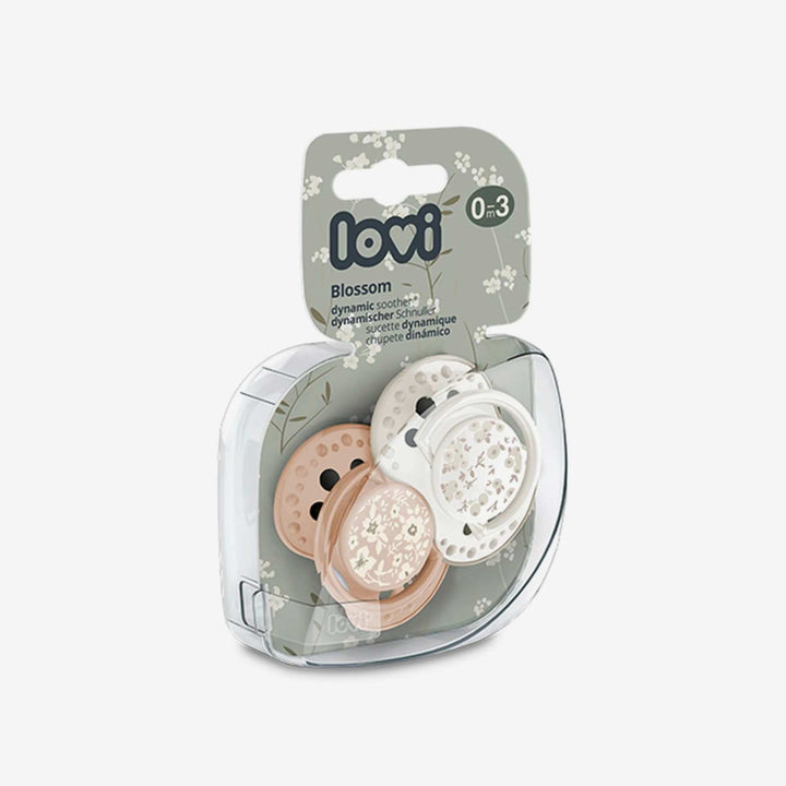 זוג מוצצי סיליקון פריחת אביב 0-3 שנהב