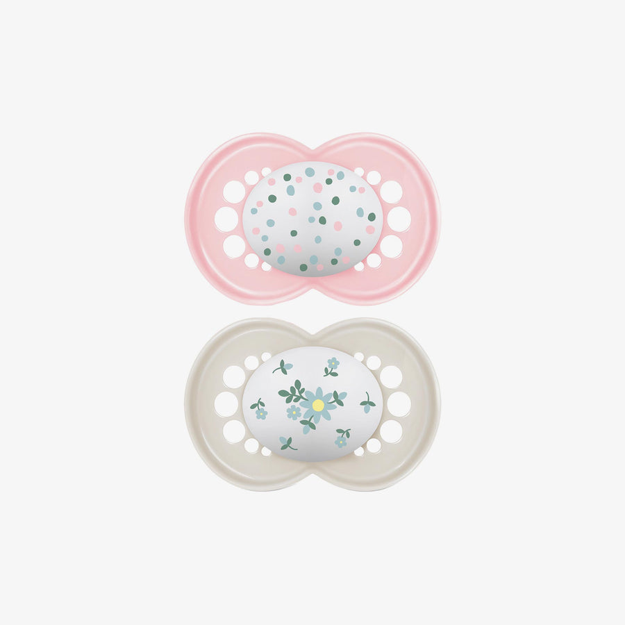 זוג מוצצים לטקס 16+ ורוד/אבן מודפס