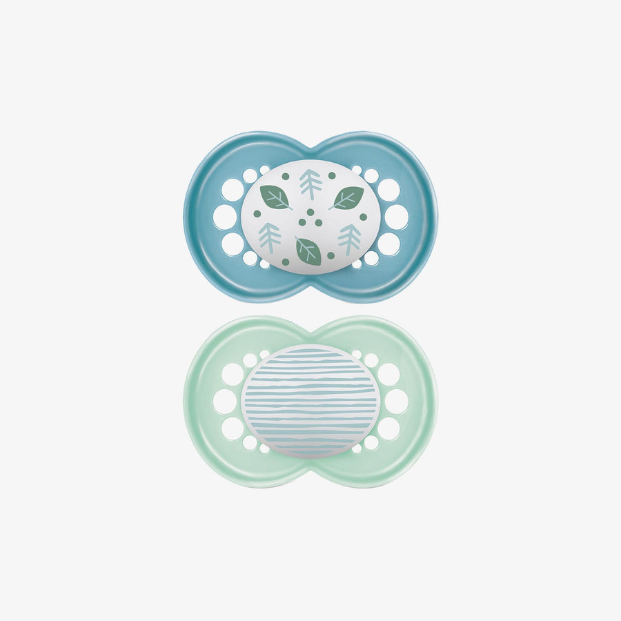 זוג מוצצים לטקס 16+ תכלת/מנטה מודפס