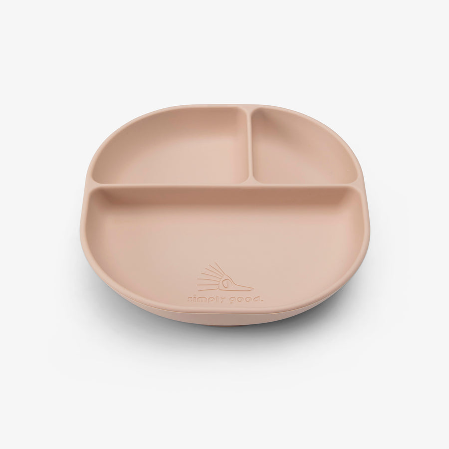 צלחת סיליקון מחולקת ורוד