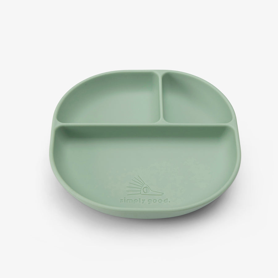 צלחת סיליקון מחולקת ירוק