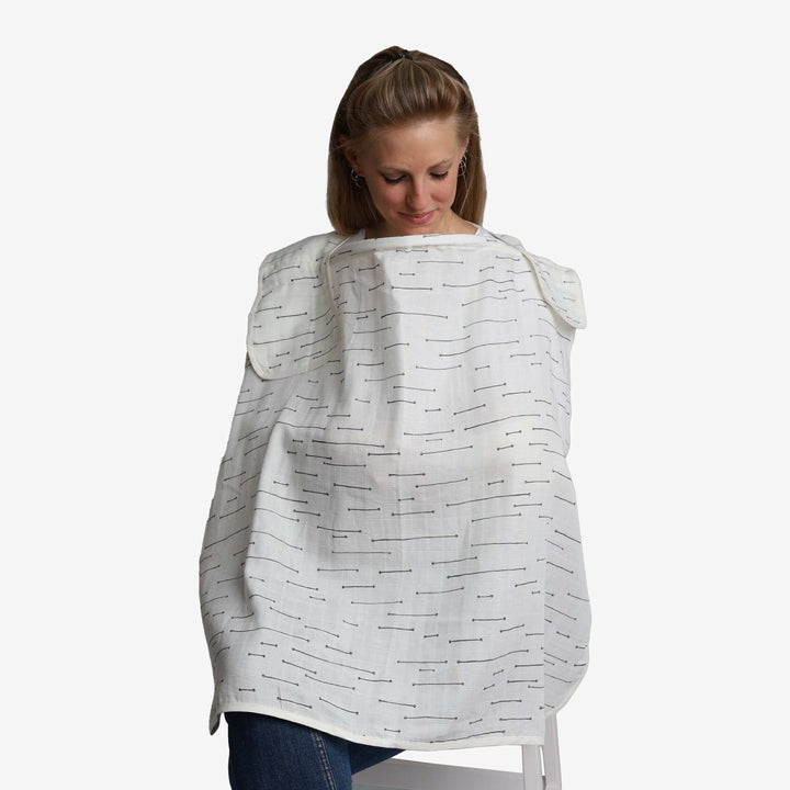 סינר הנקה טטרה קווים אפור על לבן