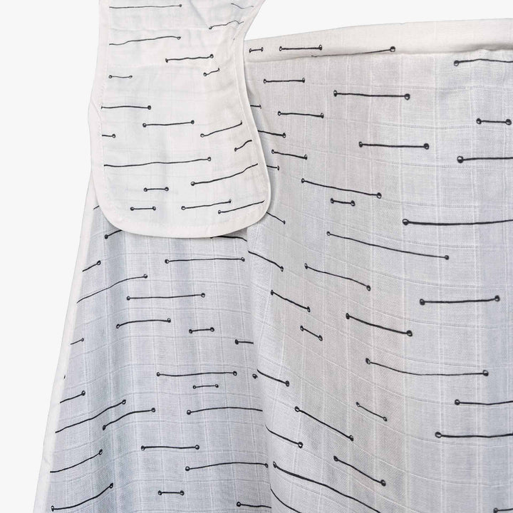 סינר הנקה טטרה קווים אפור על לבן