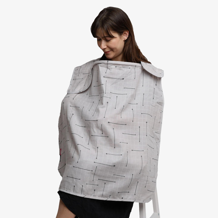 סינר הנקה טטרה פסים אפור על בג'