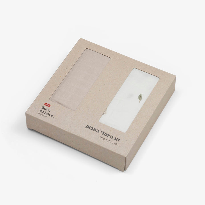 זוג חיתולי במבוק גדולים עלים שמנת