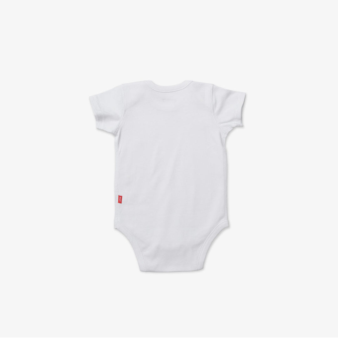 שלישיית בגדי גוף לבן שרוול קצר