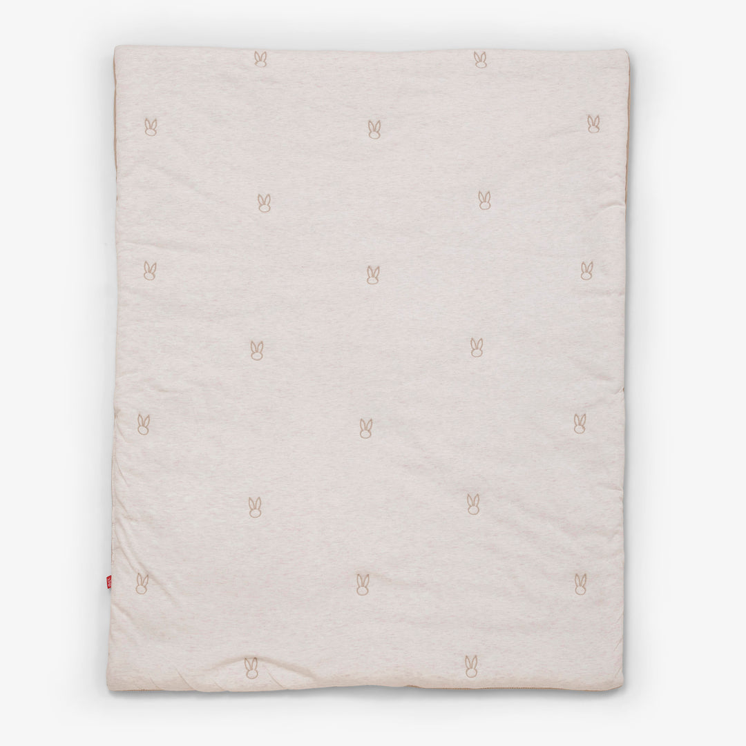 סט מצעים לעריסה ארנבים שמנת