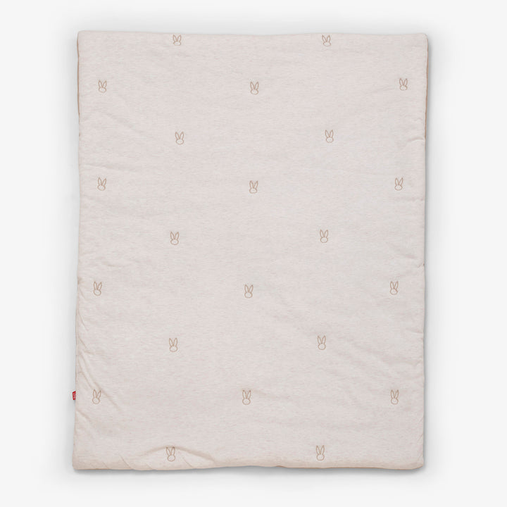 סט מצעים לעריסה ארנבים שמנת