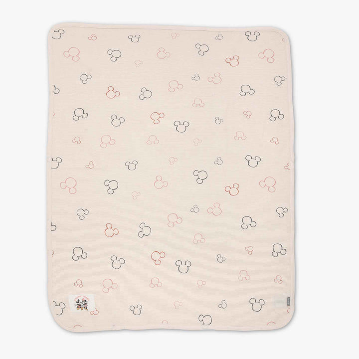 שמיכת וופל לעגלה מיקי ורוד