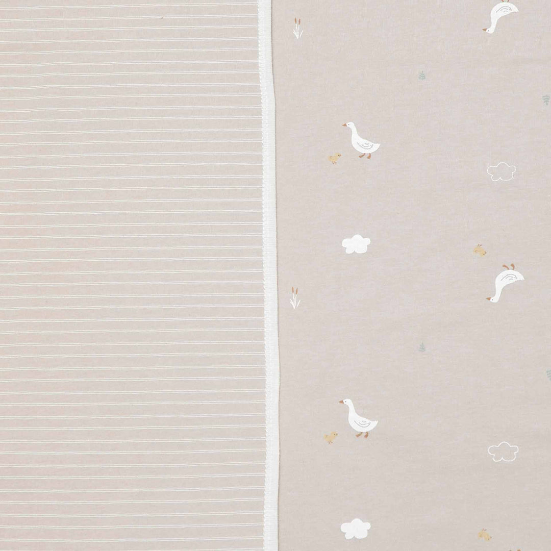 שמיכת ג'רסי לעגלה דו-צדדית ברווזים