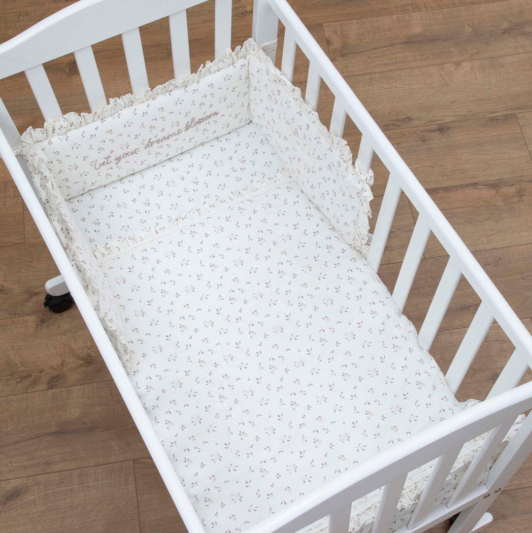 סט מצעים לעריסה פרחים