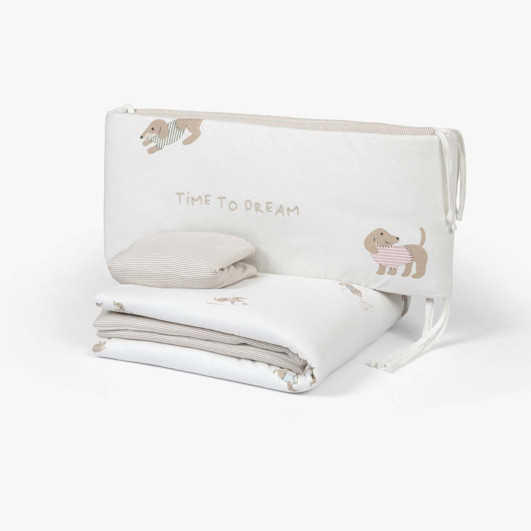 סט  מצעים למיטת תינוק גורים