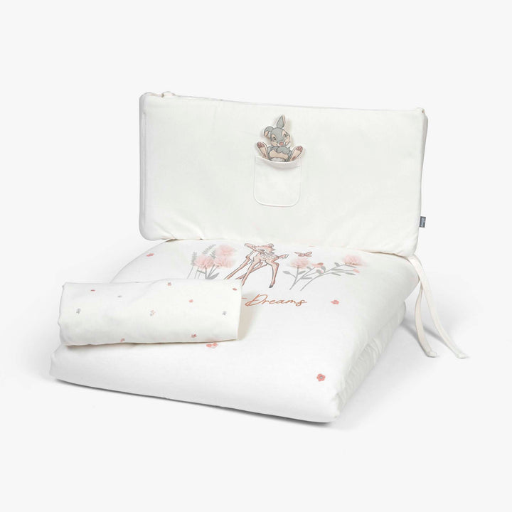 סט מצעים לעריסה במבי שמנת