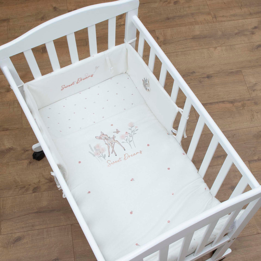 סט מצעים לעריסה במבי שמנת