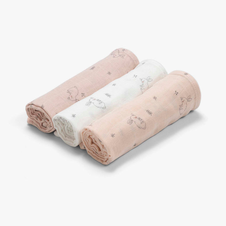 שלישיית חיתולי טטרא ארנבים ורוד