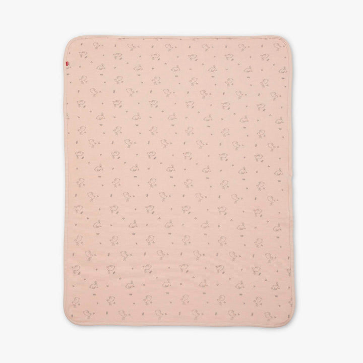 שמיכת וופל לעגלה ארנבים ורוד