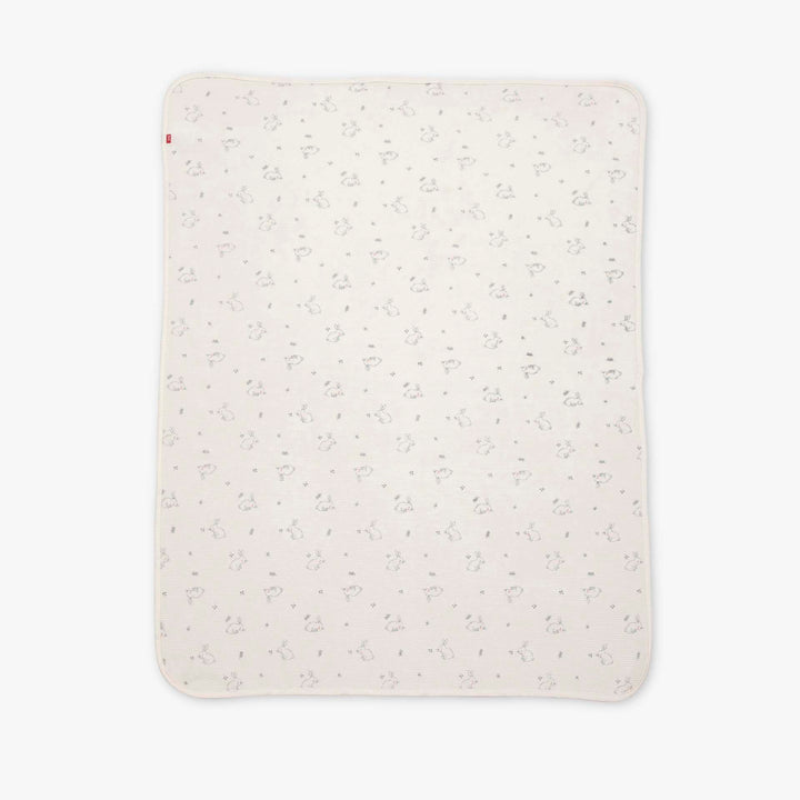 שמיכת וופל לעגלה ארנבים שמנת