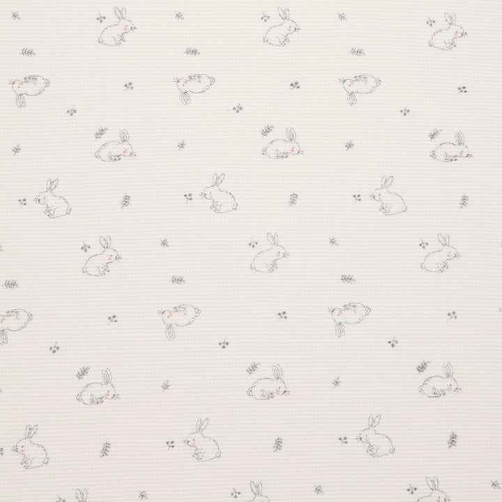 שמיכת וופל לעגלה ארנבים שמנת