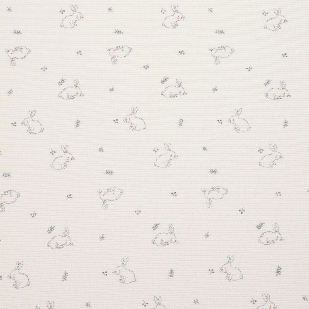 שמיכת וופל לעגלה ארנבים שמנת