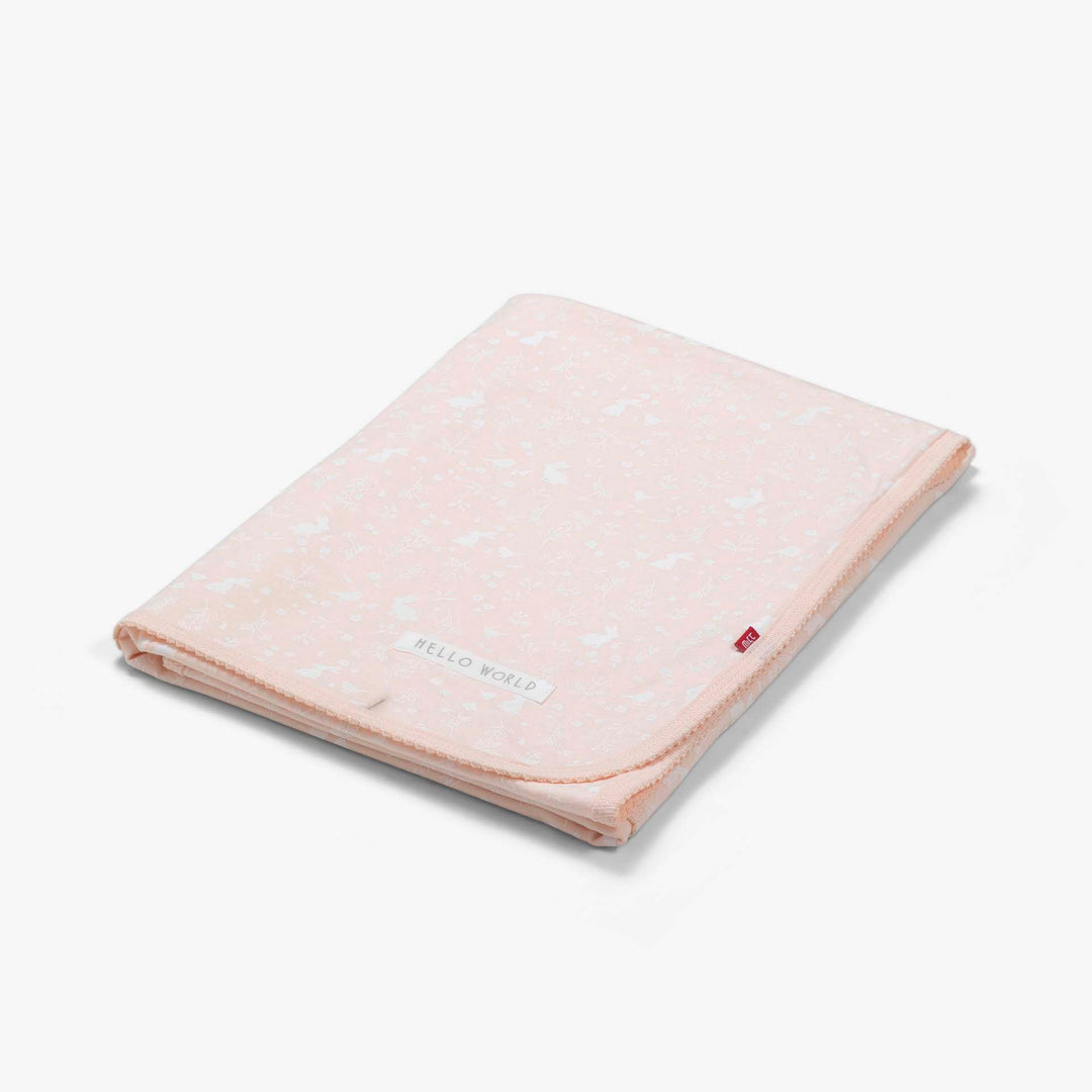 שמיכת ג'רסי לעגלה דו-צדדית פרחים