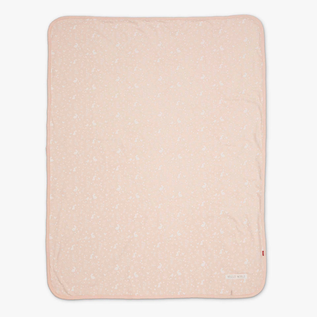 שמיכת ג'רסי לעגלה דו-צדדית פרחים