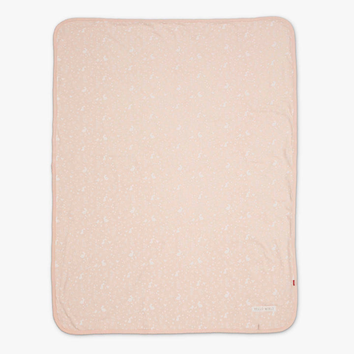 שמיכת ג'רסי לעגלה דו-צדדית פרחים