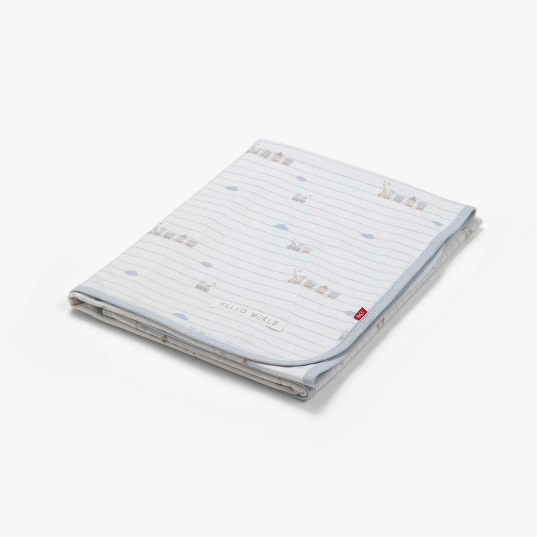 שמיכת ג'רסי לעגלה דו-צדדית רכבות