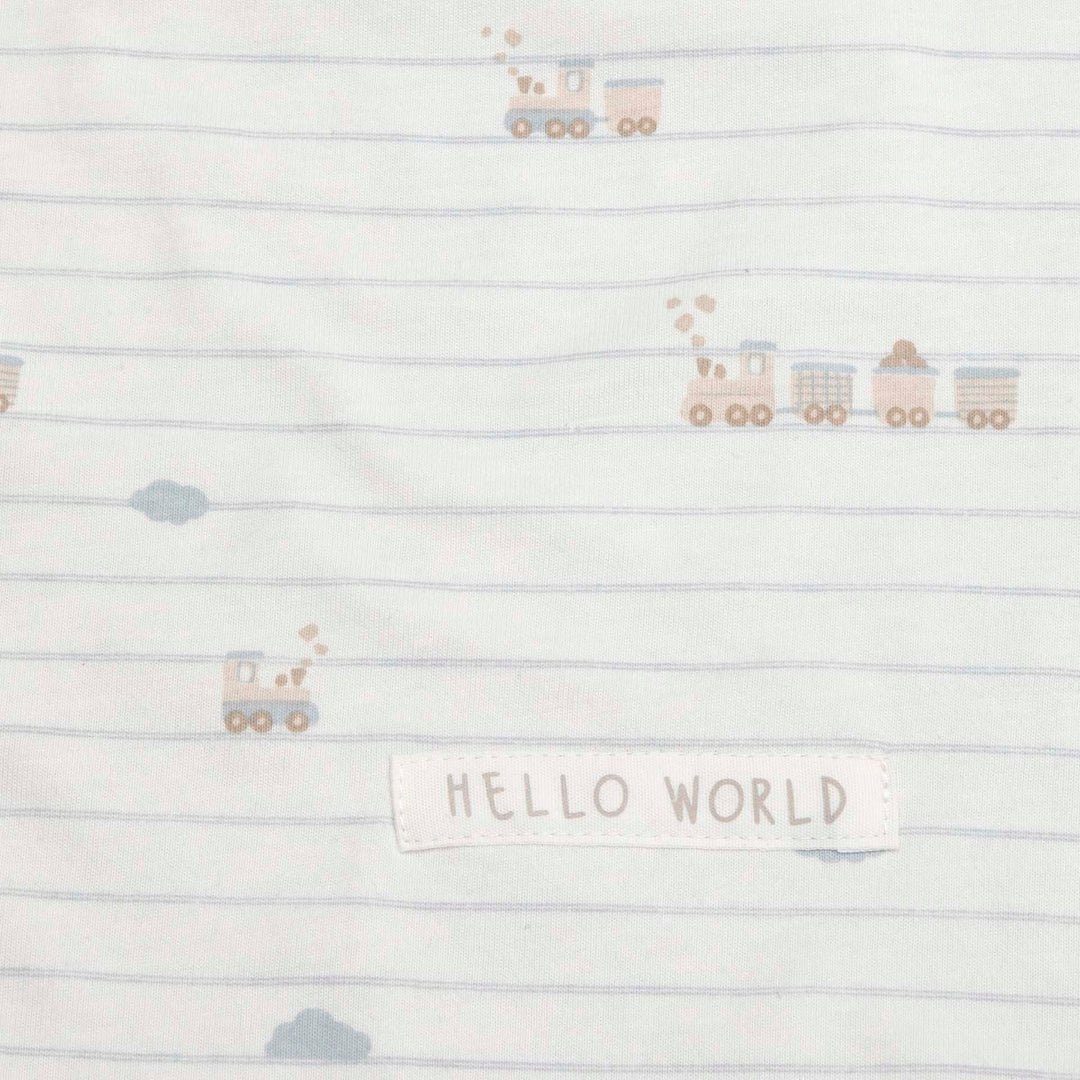 שמיכת ג'רסי לעגלה דו-צדדית רכבות