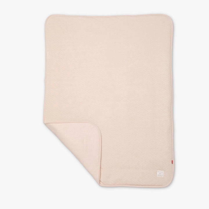 שמיכה עם טקסטורה לעריסה/עגלה ורוד