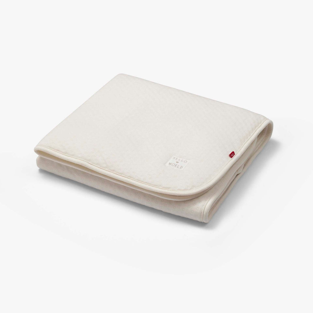 שמיכה עם טקסטורה לעריסה/עגלה שמנת