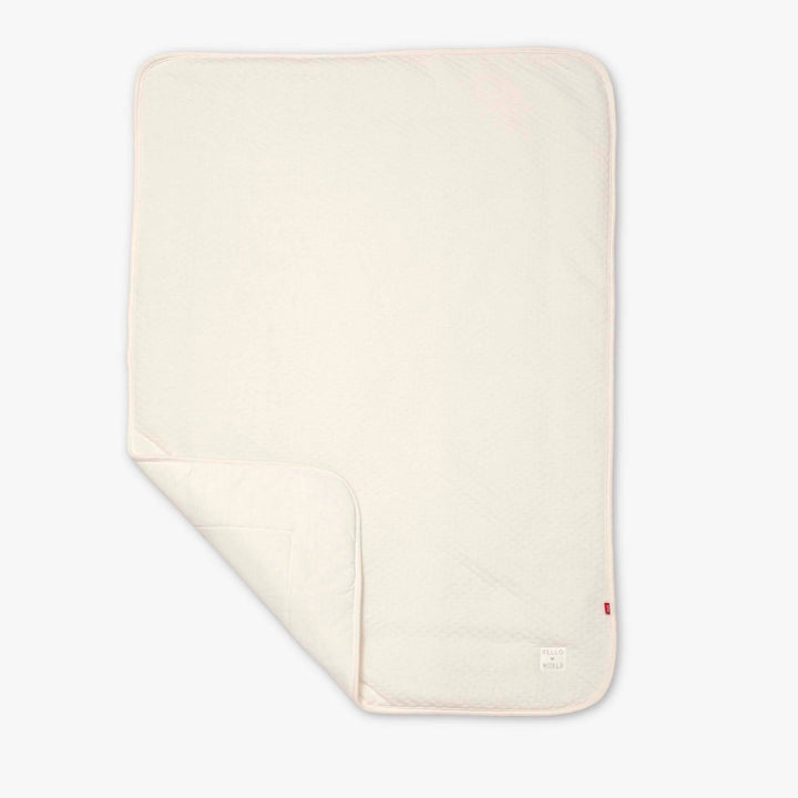 שמיכה עם טקסטורה לעריסה/עגלה שמנת