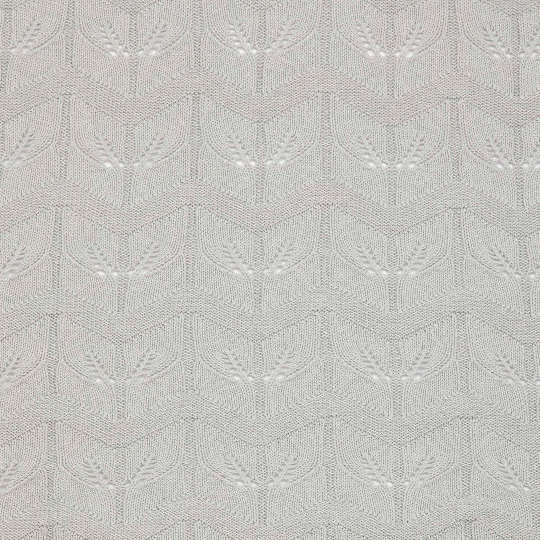 שמיכה סרוגה לעגלה עלים תכלת