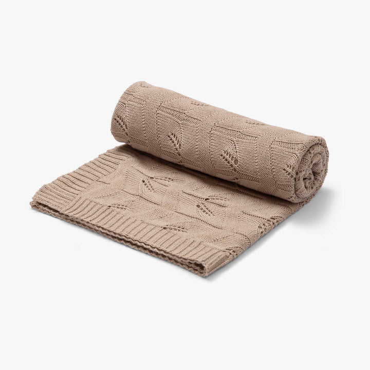 שמיכה סרוגה לעגלה עלים אבן