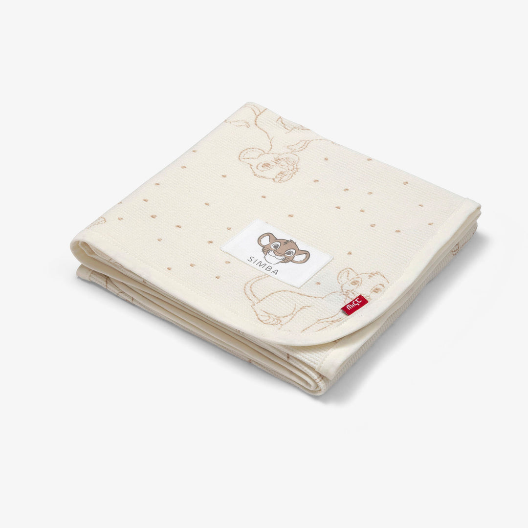 שמיכת וופל לעגלה סימבה שמנת