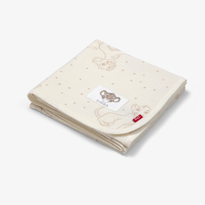 שמיכת וופל לעגלה סימבה שמנת