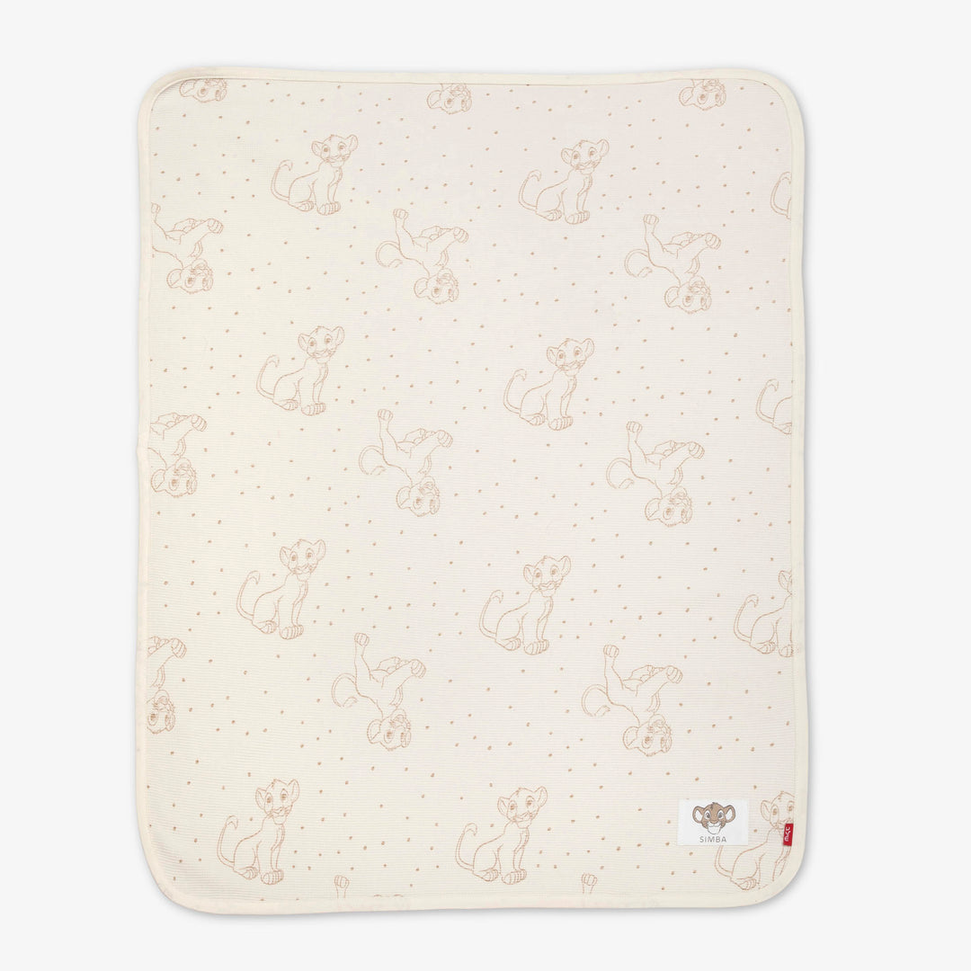 שמיכת וופל לעגלה סימבה שמנת