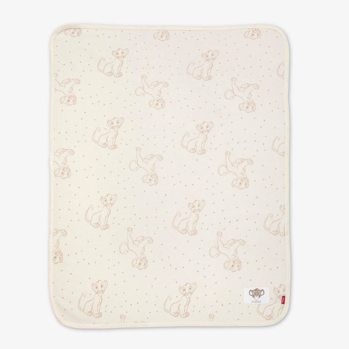 שמיכת וופל לעגלה סימבה שמנת