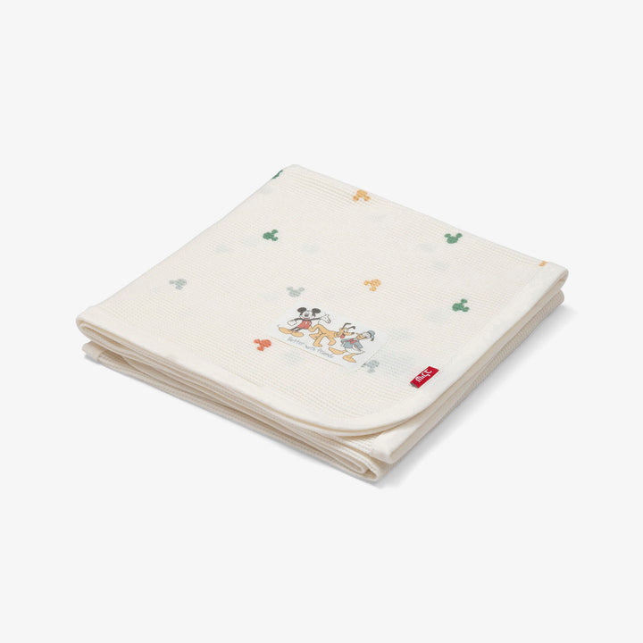 שמיכת וופל לעגלה מיקי שמנת